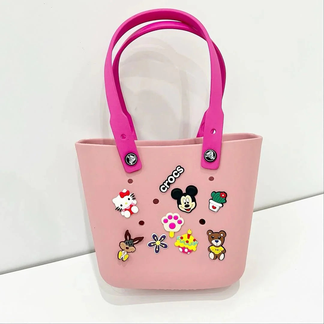 Crocs Bag - Stylish Silicone Tote with Charms