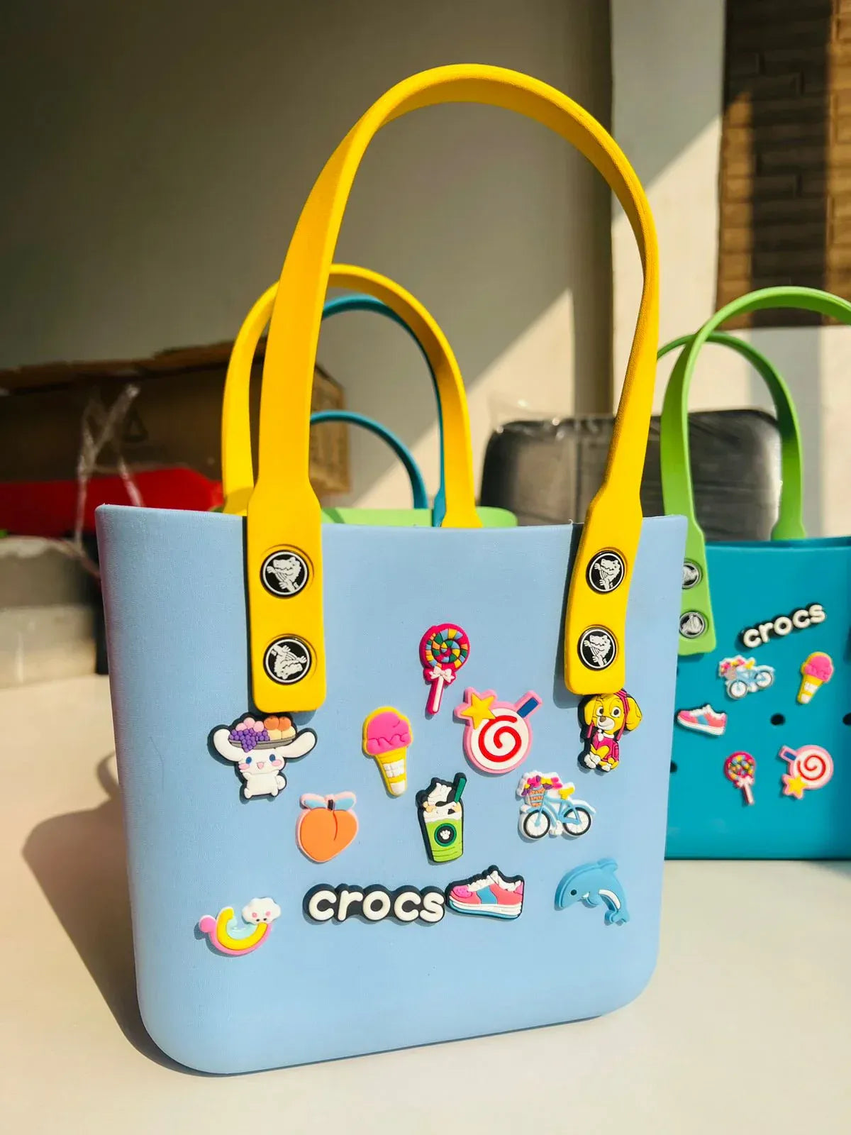 Crocs Bag - Stylish Silicone Tote with Charms