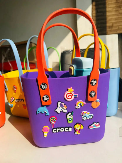 Crocs Bag - Stylish Silicone Tote with Charms