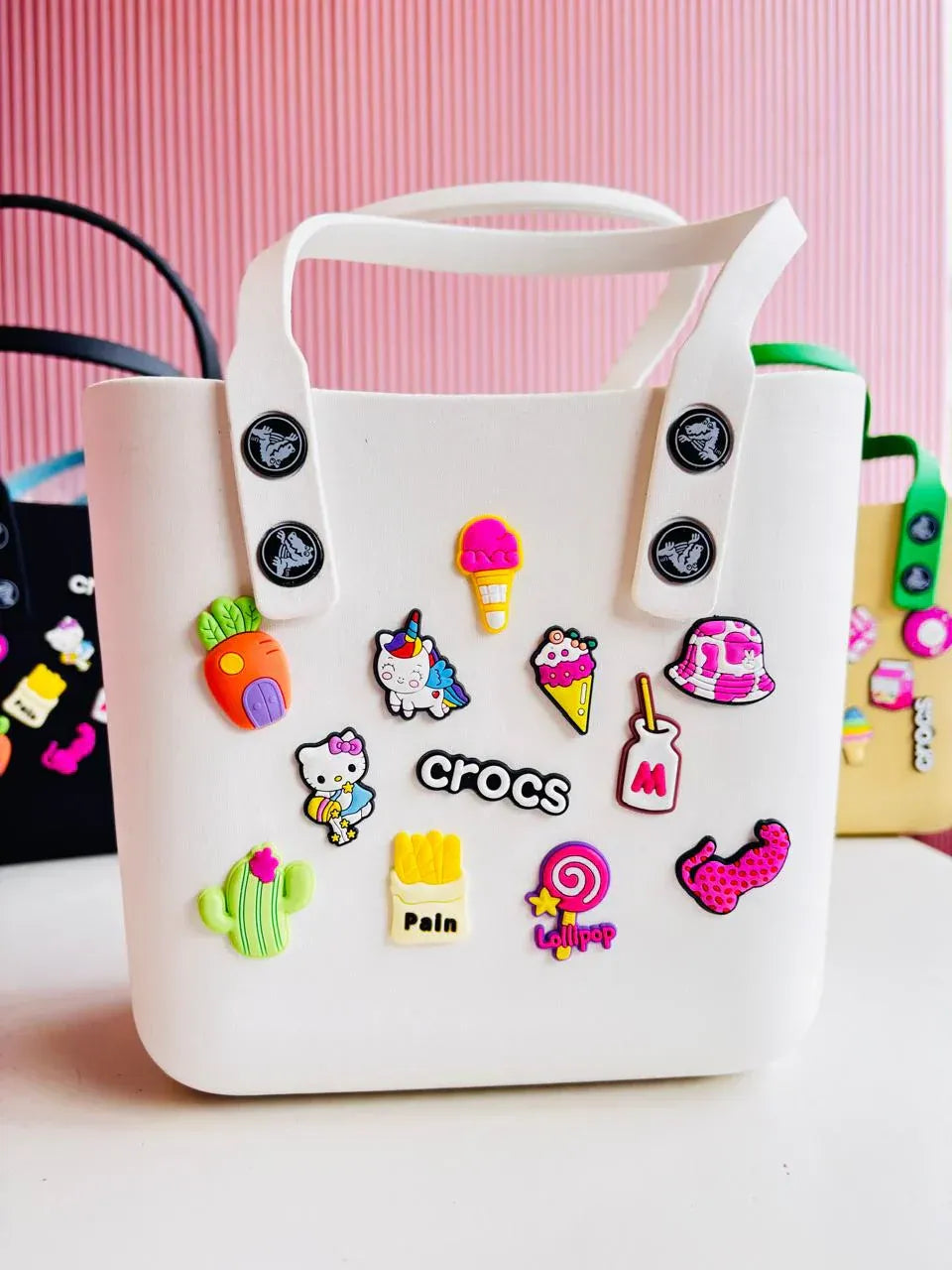 Crocs Bag - Stylish Silicone Tote with Charms