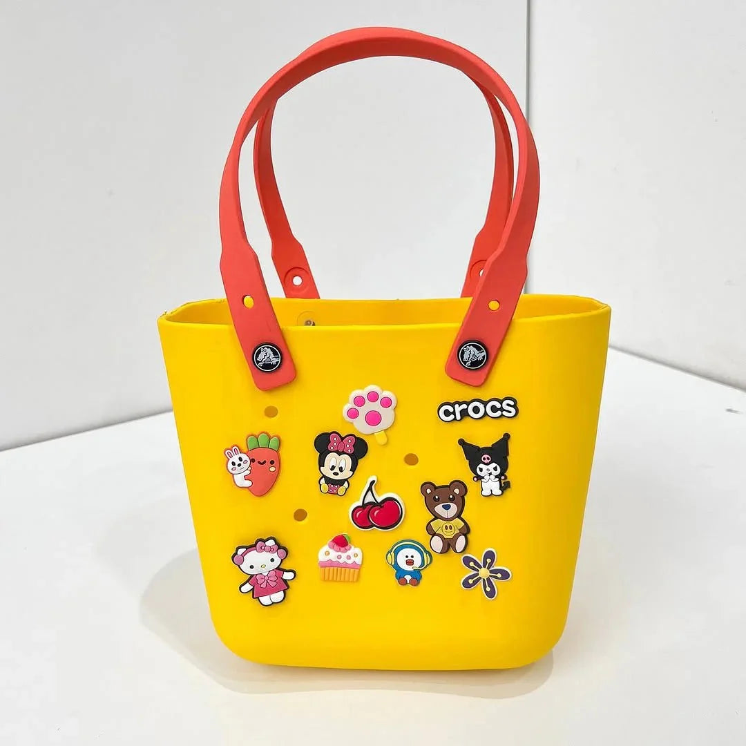 Crocs Bag - Stylish Silicone Tote with Charms